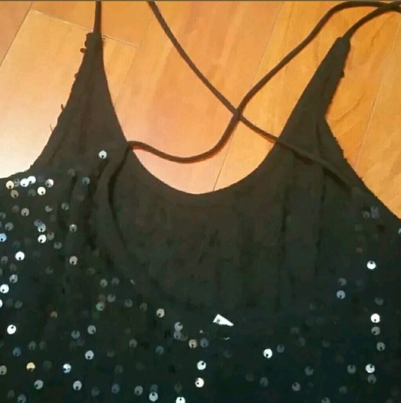 Free People Black Sequin Tassel Slip Mini Dress - Picture 3 of 8